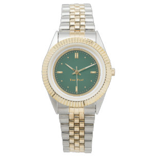 Tweekleurig gouden en zilveren luxe horloge