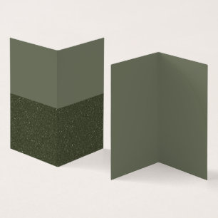 Tweekleurig Moss Groen Gevouwen Visitekaartje (Cus