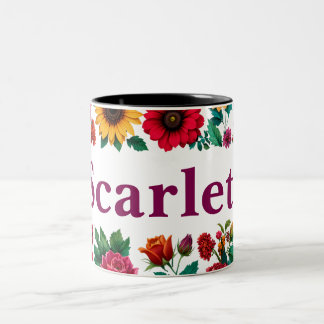 Tweekleurige aanpasbare bloemenkoffie mok