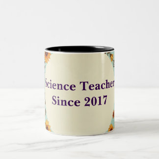  tweekleurige bloemenkoffie mok