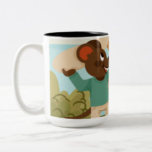 Tweekleurige gezellige Slurpbeker Koffiemok