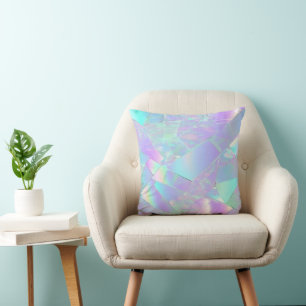 Tweekleurige iriserende ontwerp in turquoise en pa kussen