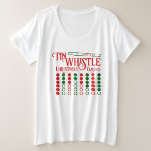  tweekleurige kerstklassiekers grote maat t-shirt