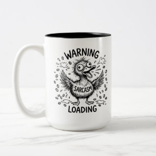 Tweekleurige mokkenhoes met citaat voor koffielief koffiemok