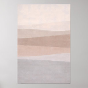 Tweekleurige Neutrale Abstracte Minimalistische Mo Poster