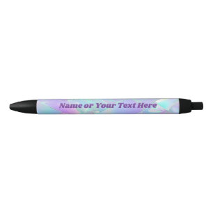 Tweekleurige & Paarse Iriserende Ontwerp, Naam of Zwarte Inkt Pen