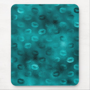 Tweekleurige Teal Glam Glitter Lippen Patroon Muismat