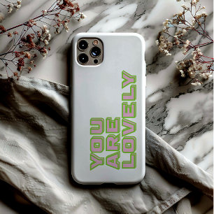 Tweekleurige typografie-Je bent een leuke mantra iPhone 16 Hoesje