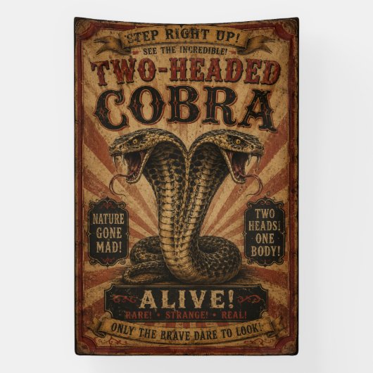 Tweekoppige Cobra Bijprogramma Spandoek (Verticaal)