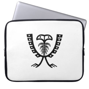 Tweekoppige Zwarte Adelaar Laptop Sleeve
