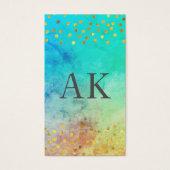 Tweeletterige monogram  met goudspecs visitekaartje (Voorkant)