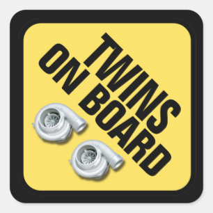 Tweeling aan boord - Twin Turbo Vierkante Sticker