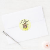 Tweeling Aap Jongen en Meisje 2e Verjaardag Ronde Sticker (Envelop)