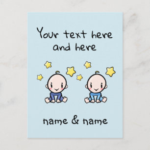 Tweeling baby jongens Gefeliciteerd, Schattig Briefkaart