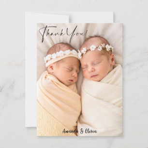 Tweeling Baby Meisje Dank U Verjaardag Postca Briefkaart