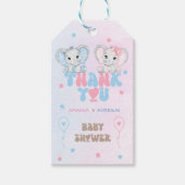 Tweeling Baby Shower Bedankje Cadeaulabel (Voorkant)