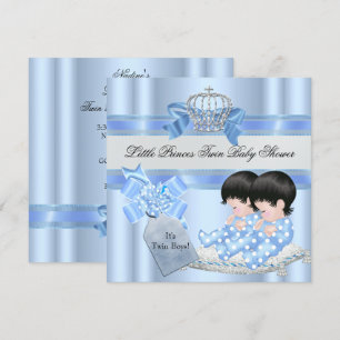 Tweeling baby shower jongens blauwe kleine prins k kaart