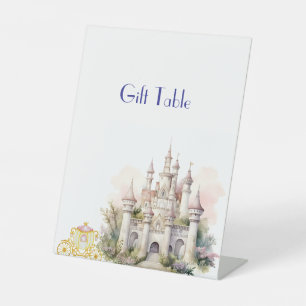 Tweeling Baby Shower Kasteel en Koets  Reclamebord Met Voetstuk