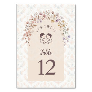 Tweeling Baby Shower Pastel Bloem LPM26 Kaart