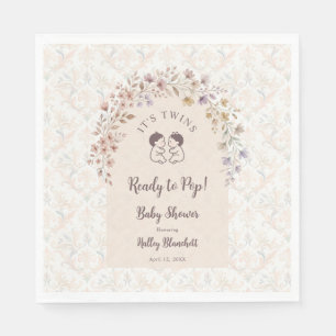 Tweeling Baby Shower Pastel Bloemige LPM26 Servet