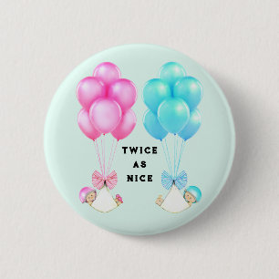 Tweeling Baby Shower Ronde Button 5,7 Cm