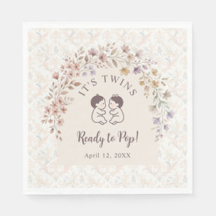 Tweeling Baby Shower Vintage Bloem LPM26 Servet