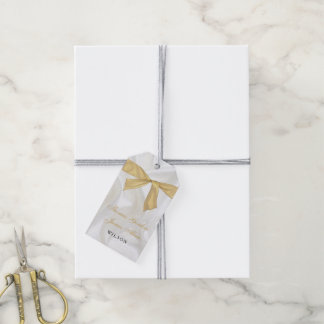 Tweeling babyjongens doopkruis wit goud geschenk cadeaulabel