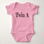 Tweeling babykleding - Twin A-kleding Romper (Voorkant)