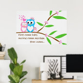 Tweeling babymeisje Poster met Gepersonaliseerd te (Thuiskantoor)