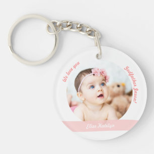 Tweeling babymeisjes 2 Foto's noemen Godfather Mod Sleutelhanger