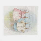 tweeling baby's jongen en meisje fleece deken (Voorkant (Horizontaal))