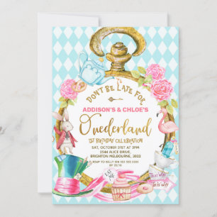 Tweeling Blauw Kijk Alice In Onederland Verjaardag Kaart