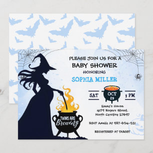 Tweeling Brouwen Douche Heks Halloween Ketel Kaart