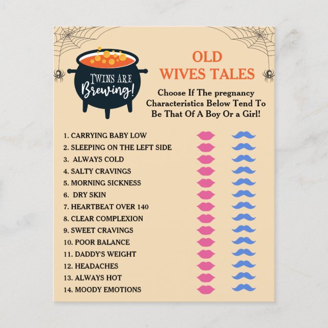 Tweeling Brouwen Halloween Baby shower Games (Voorkant)