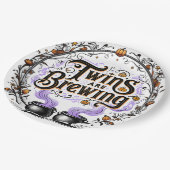 Tweeling Brouwt Halloween Baby shower Bord (Gekanteld)