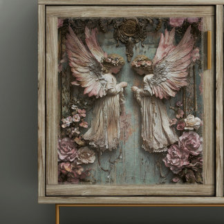 Tweeling Cherubijnen Decoupage Tissuepapier