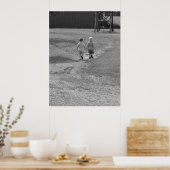 tweeling die zwart en wit poster loopt (Keuken)