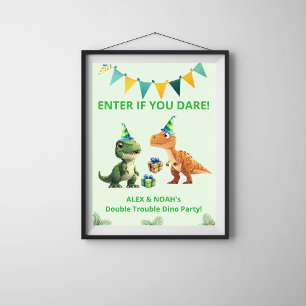 Tweeling Dinosaur Diner Poster   Binnenkomen als j