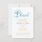 Tweeling doop of doop blauw gouden kruis kaart (Voorkant)