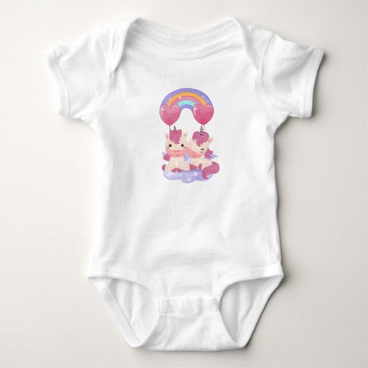 Tweeling Eenhoorns Romper (Voorkant)
