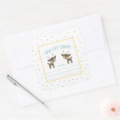 Tweeling eerste bibliotheek, tweeling herten, bosd vierkante sticker (Envelop)