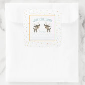 Tweeling eerste bibliotheek, tweeling herten, bosd vierkante sticker (Tas)