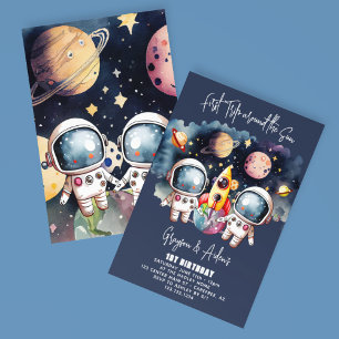 Tweeling eerste reis rond de zon 1e verjaardag kaart