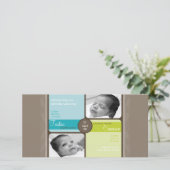 TWEELING FOTO GEBOORTE AANKONDIGING :: gekoesterd (Staand voorkant)