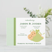 Tweeling Geboorteaankondiging Aankondiging (Staand voorkant)