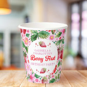 Tweeling Gezamenlijke Aardbei Berry 1e Verjaardag Papieren Bekers