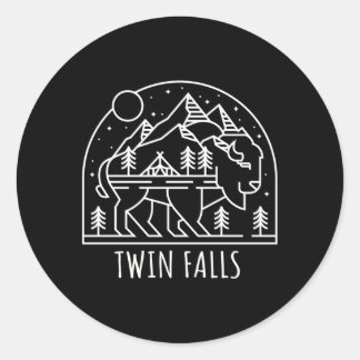 Tweeling Herfsten Idaho Bison Ronde Sticker