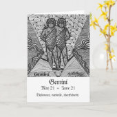 Tweeling (het teken van de Dierenriem) Kaart (Gele Bloem)