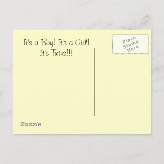 Tweeling Jongen en Meisje! Aankondigingskaart (Achterkant)