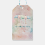 Tweeling Jongen en Meisje Douche Paraplu Cadeaulabel (Achterkant)